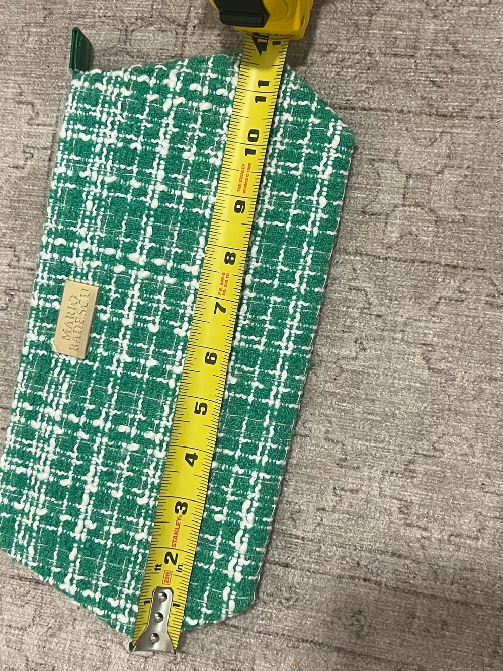 Mario Badescu Green Tweed Bouclé Cosmetic Makeup Bag Pouch NEW - Picture 6 of 6